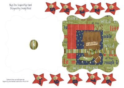 Boys Den Shaped Age Card