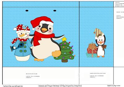 Snowman and Penguin Christmas Gift Bag