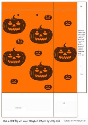 Halloween Trick or Treat Bag Orange with Pumpkins