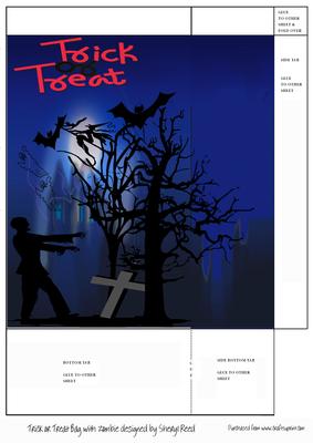 Halloween Trick or Treat Bag with Zombie