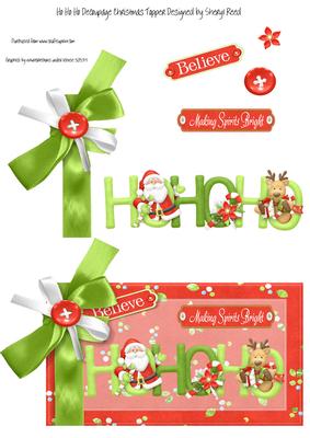 Ho Ho Ho Decoupage Christmas Topper