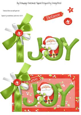 Joy Decoupage Christmas Topper