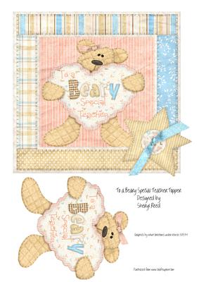 To a Beary Special Teacher Topper with Decoupage