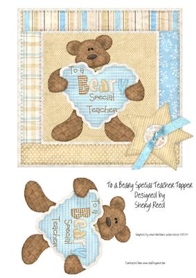To a Beary Special Teacher Card Topper with Decoupage