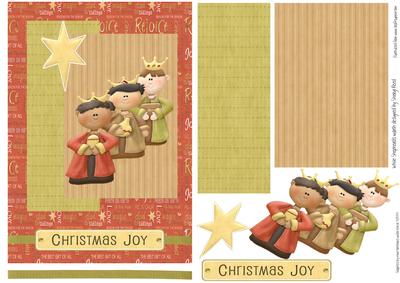 Three Wise Men Christmas Topper with Decoupage