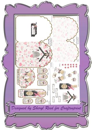 Wedding Pocket Card with Bookmark, Decoupage and Tags