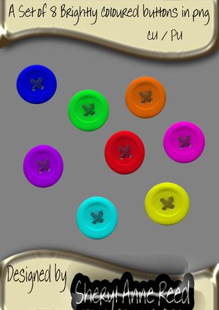 8 Brightly Coloured Buttons