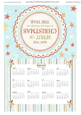 Spirit of Christmas Calendar Backed Christmas Card