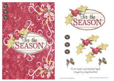 Tis the Season Swirl Christmas Card Topper