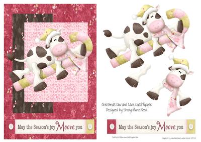 Christmas Cow and Candy Cane Christmas Topper