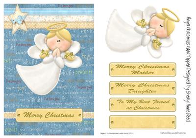 Angel Christmas Card Topper with Various Greetings