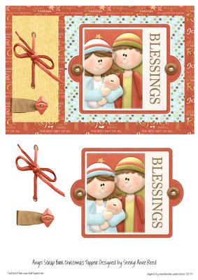 Nativity Scrap Book Christmas Card Topper
