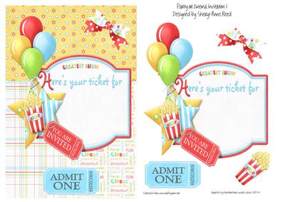 Party or Cinema Invitation 1 with Decoupage