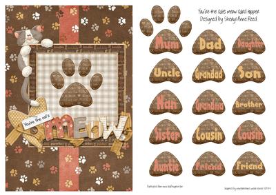 You're the Cats Meow Family Tiles Card Topper