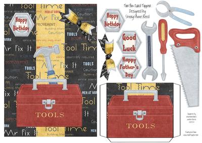 Tool Box Birthday, Fathers Day, Good Luck,pocket Card Topper