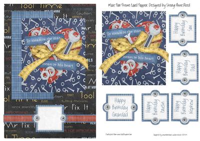 Male Tool Themed Birthday Card Topper