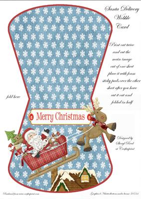 Santa Delivery Christmas Wobble Card