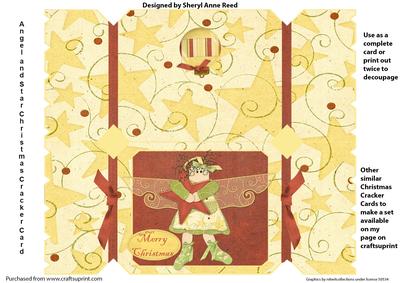Angel and Star Christmas Cracker Card