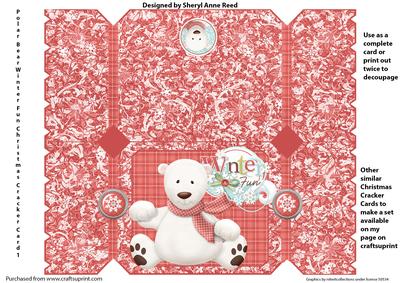 Polar Bear Christmas Cracker Card 1