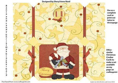 Santa and Candy Christmas Cracker Card