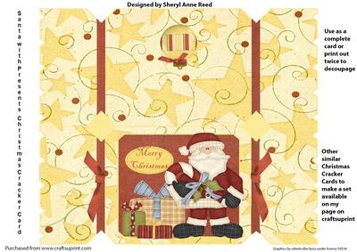 Santa with Presents Christmas Cracker Card