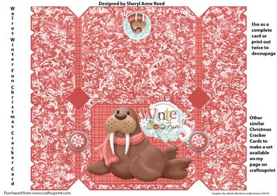 Walrus Winter Fun Christmas Cracker Card