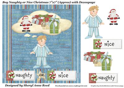 Boy Naughty or Nice with Decoupage