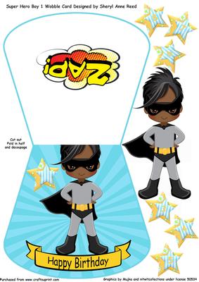 Super Hero No1 Wobble Card Boy Age 3-8