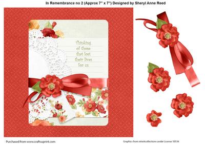 In Remembrance No 2 with Decoupage 7"x 7" Approx