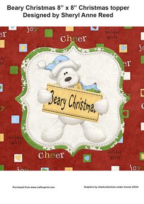 Beary Christmas 8"x8"