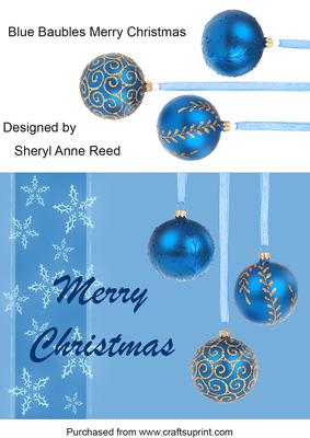 Blue Baubles Merry Christmas
