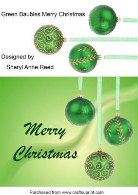 Green Baubles Merry Christmas