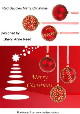 Red Baubles Merry Christmas