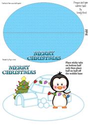 Christmas Penguin and Igloo Wobble Card