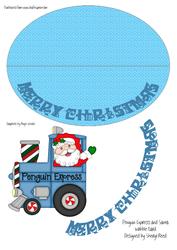 Christmas Penguin Express and Santa Wobble Card