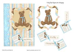 Teddy Bear, Topper, Its a Boy, Happy Birthday