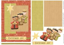 Three Wise Men Christmas Topper with Decoupage