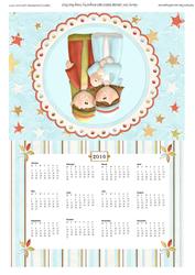 Nativity Scene Calendar Backed Christmas Card