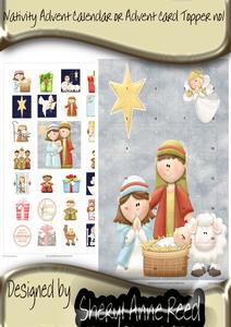 Nativity Advent Calendar or Advent Card Topper A4