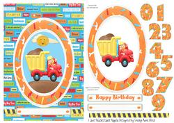 I Love Trucks Age Card Topper with Decoupage