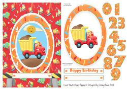 I Love Trucks Age Card Topper 2 with Decoupage