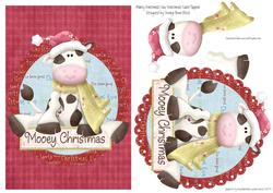 Mooey Christmas Cow Christmas Card Topper