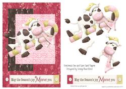 Christmas Cow and Candy Cane Christmas Topper
