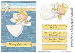 Angel Christmas Card Topper with Various Greetings