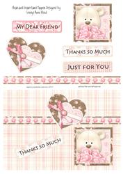 Bear and Heart Card Topper with Decoupage