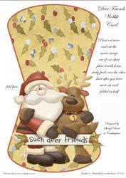 Deer Friends Wobble Christmas Card