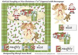Girl (2) Naughty or Nice with Decoupage