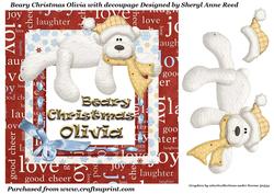 Beary Christmas Olivia with Decoupage