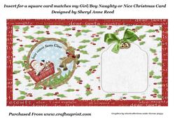 Santa Christmas Insert for Square Card