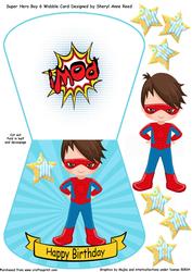 Super Hero No 6 Wobble Card Boy Age 3-8